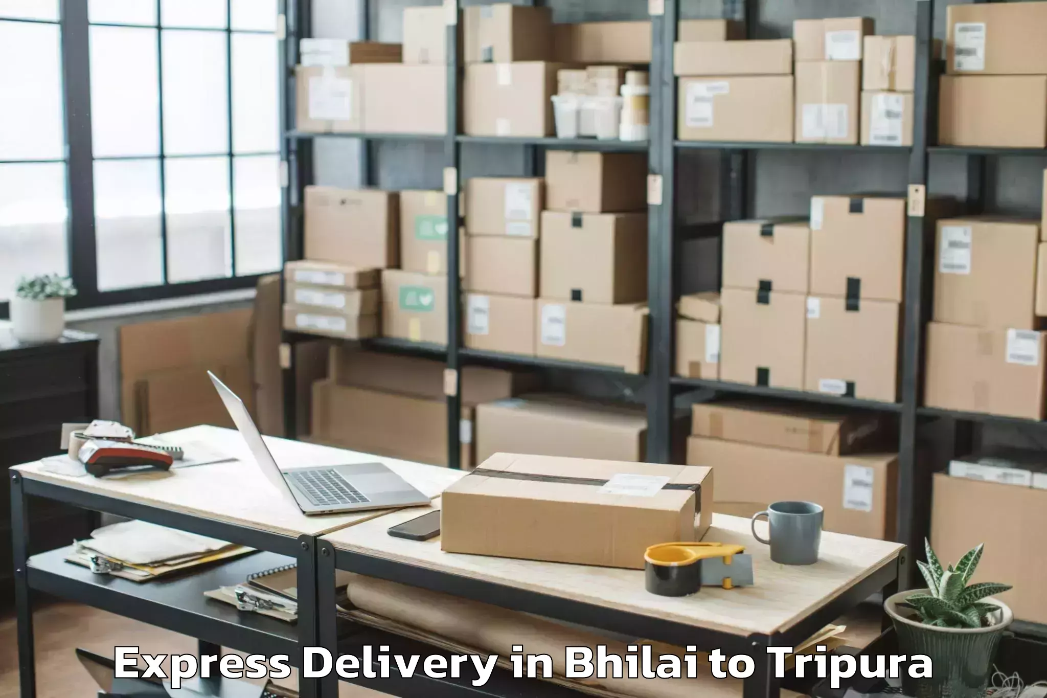 Top Bhilai to Manughat Express Delivery Available